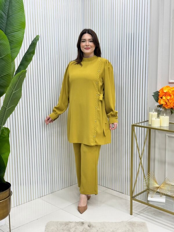 Aren Pantolonlu Takım Hardal Sarısı