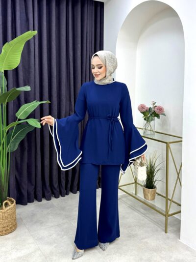 Hümeyra Pantolonlu Takım Lacivert