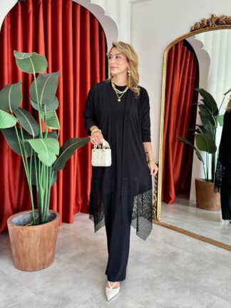 Nefes Pantolonlu Takım Siyah