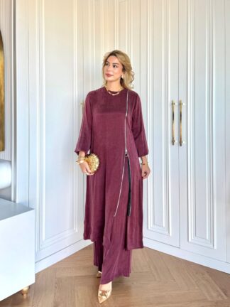 Ayşin Pantolonlu Takım Bordo