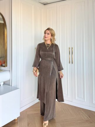 Ayşin Pantolonlu Takım Kahverengi