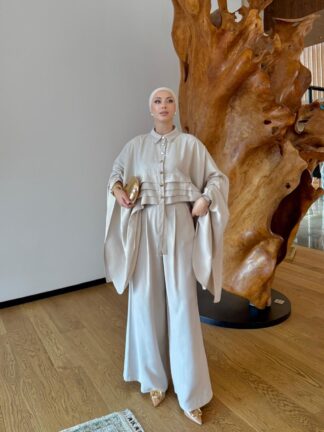 Esra Pantolonlu Takım Krem