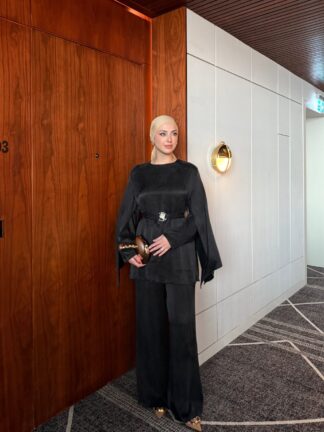 Hacer Pantolonlu Takım Siyah