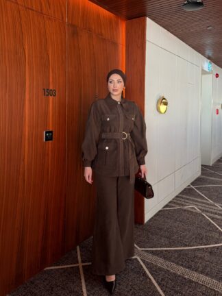 Emine Pantolonlu Takım Acı Kahve