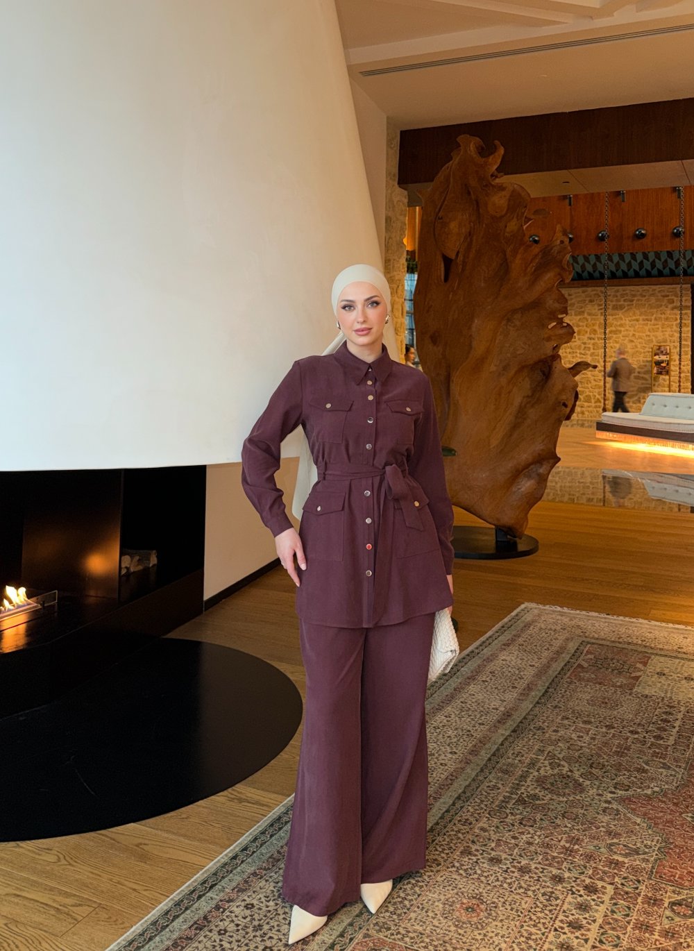 Asu Pantolon Takım Mürdüm