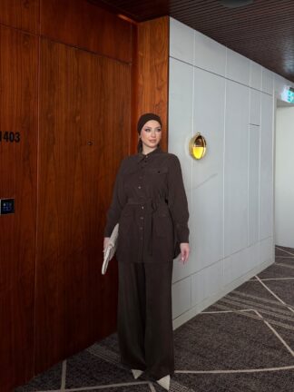 Asu Pantolon Takım Kahverengi