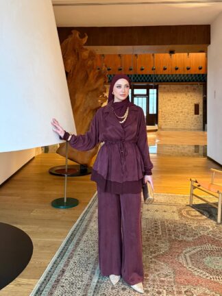 Belinay Pantolon Takım Mürdüm