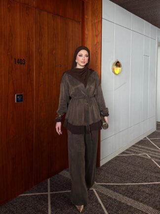 Belinay Pantolon Takım Acı Kahve