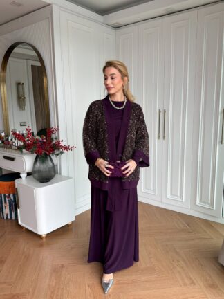 İlayda Pantolonlu Takım Mor