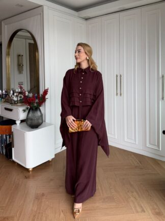 Esra Pantolonlu Takım Bordo