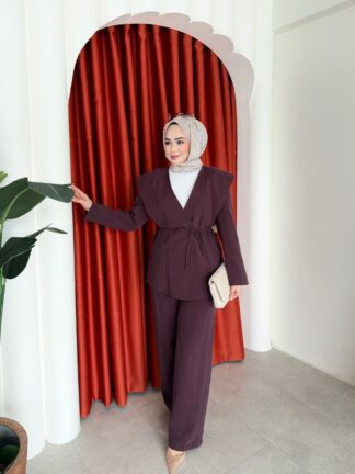 Hira Pantolon Takım Mürdüm