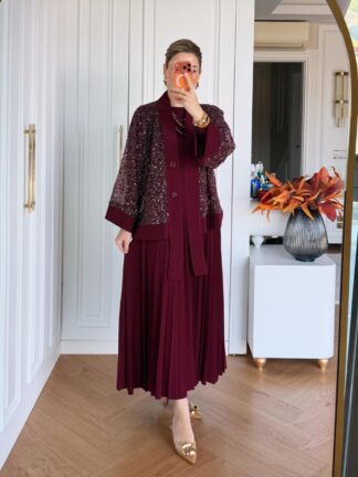 İlayda Pantolonlu Takım Bordo