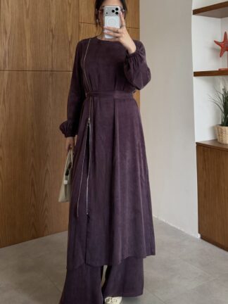 Ayşin Pantolonlu Takım Mürdüm