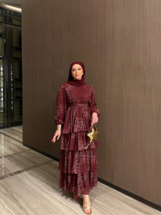 Ekin Elbise Bordo