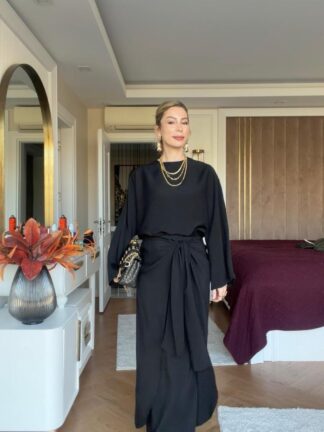 Asiye Etekli Takım Siyah