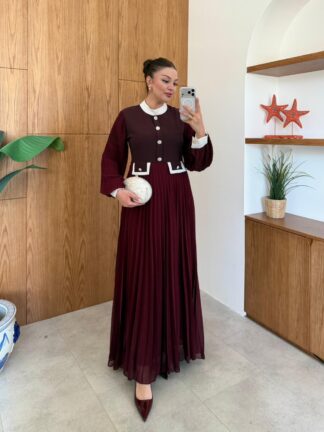 Rukiye Elbise Bordo