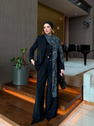 Figen Pantolonlu Takım Siyah