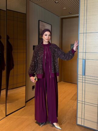 İlkay Pantolonlu Takım Mürdüm