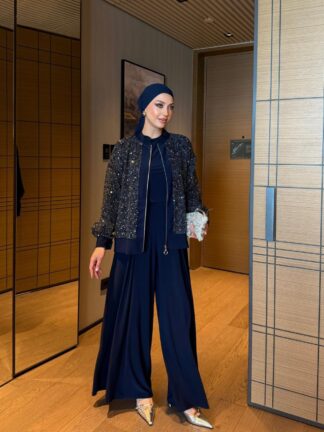 İlkay Pantolonlu Takım Lacivert