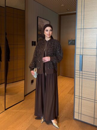 İlkay Pantolonlu Takım Kahve