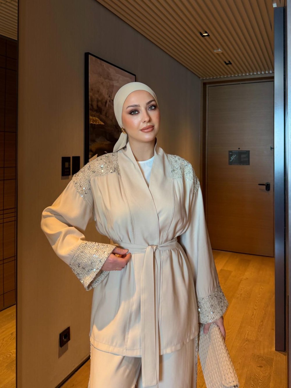 Mona Pantolon Takım Bej - Görsel 4