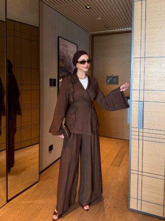 Alis Pantolon Takım Kahverengi