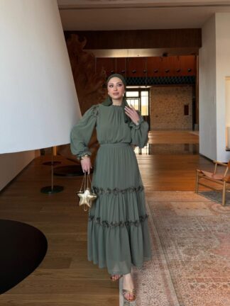 Gülbin Elbise Haki