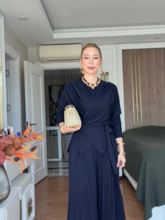 Gülcan Pantolonlu Takım Lacivert