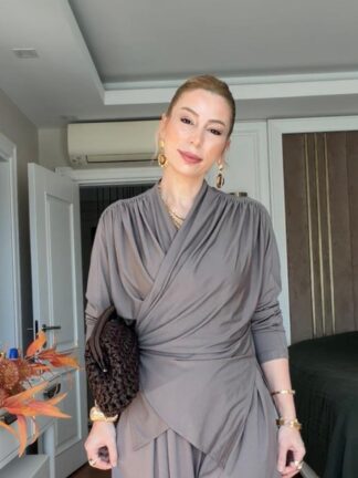 Gülcan Pantolonlu Takım Vizon